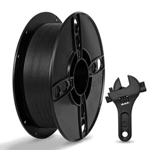 tronxy carbon fiber filament 1.75mm, carbon fiber pla 3d printer filament, high-accuracy +/- 0.05 mm, carbon black pla filament for most 3d printers, 1kg spool(2.2 lbs)