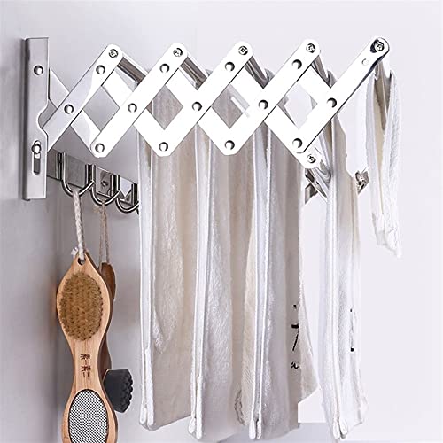 EAFTOS Wall Mounted Stainless Steel Drying Rack Great for Laundry Room,Bathroom,Utility Area Clothes Retractable Folding Bathroom