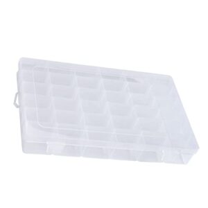 tohuka 36 compartment removable dividers clear plastic organizer storage box jewelry, art diy, craft, fishing tackle stackable storage container