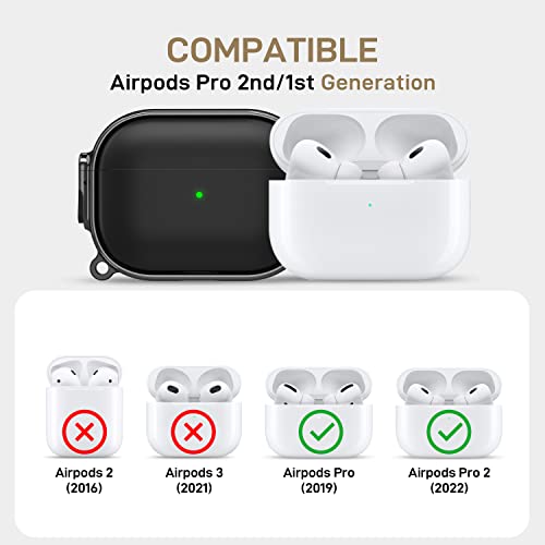 Maxjoy for Airpods Pro Case Cover(2nd/1st Generation), Lock AirPod Pro 2 Case for Women Men with Keychain Protective Hard Case for AirPods Pro(2022/2019)