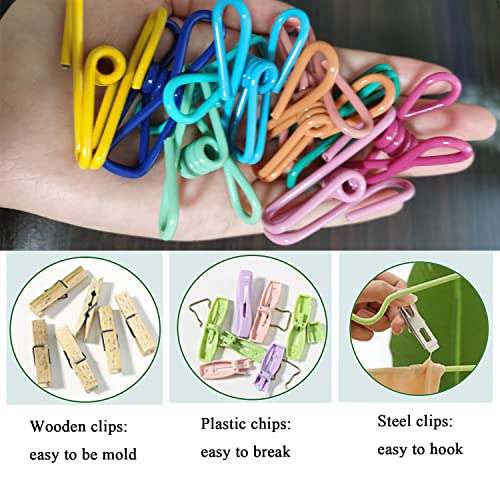 Chip Clips Bag Clips for Food Packages 20 Pcs PVC-Coated Waterproof and Rust-Proof Utility Clip for Clothespins Kitchen Food Snack Paper and Towel Curtain Clips