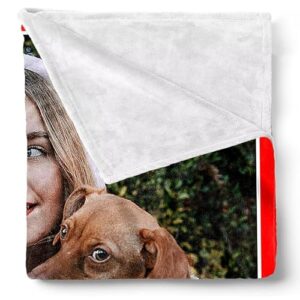 MNVNMS Personalized Photo Blanket Custom Blanket with Picture Customized Fleece Throw Blanket for Adults, Kids 60"x80"