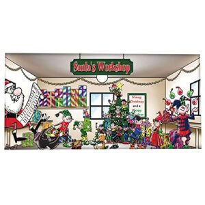 grasary christmas garage door cover sets with 6 traceless nails xmas element merry christmas holiday banner backdrop cloth decor for home garage door,wall h