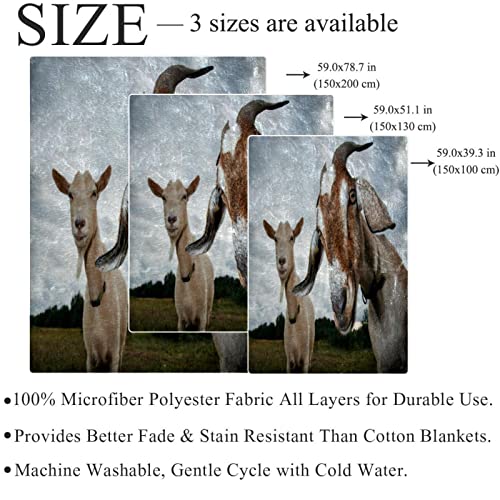 Throw Blanket Lightweight Microfiber Fleece Blanket,Goats,Soft Cozy 59.0x78.7 Bed Blankets