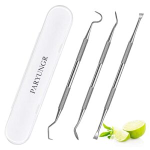 paryungr dental tools, professional teeth cleaning oral care hygiene kit, stainless steel dental pick tooth scraper tartar plaque remover for dentist, personal, pet use with storage box