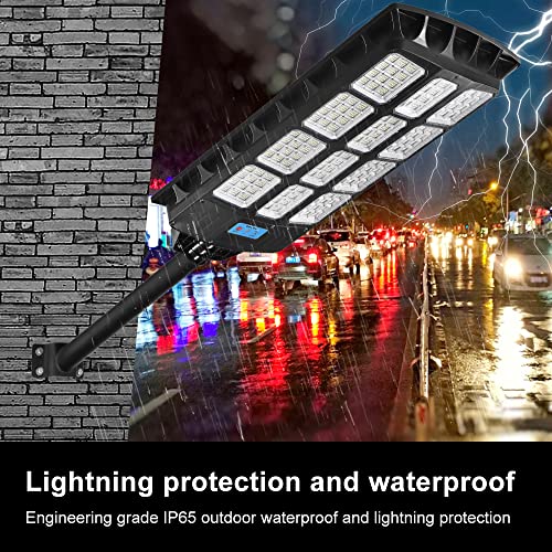 PINSAI LED Solar Street Light Outdoor Waterproof,50000LM Large Spuer Bright Solar Powered Security Flood Lights,Motion Sensor lamp for Yard,Fence,Parking Lot, Patio,Shed, Deck,Path