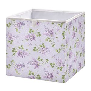 Kigai Storage Basket Flowers Pattern Foldable Storage Bin 11 X 11 X 11 Inches Cube Storage Baskets Box for Shelves Closet Laundry Nursery Bedroom Home Decor