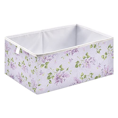 Kigai Storage Basket Flowers Pattern Foldable Storage Bin 11 X 11 X 11 Inches Cube Storage Baskets Box for Shelves Closet Laundry Nursery Bedroom Home Decor