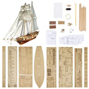 gawegm ship model building kits - scale 1/96 classics antique ship model harvey 1847 wooden sailboat diy hobby boat