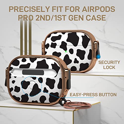 Maxjoy for Airpods Pro Case Cover(2nd/1st Generation), Lock AirPod Pro 2 Case for Women Men with Lock Keychain Protective Hard Case for AirPods Pro(2022/2019)
