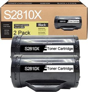 2-pack black compatible s2810x 593-bbmf 47gmh toner cartridge replacement for dell s2810dn h815dw s2815dn printer.