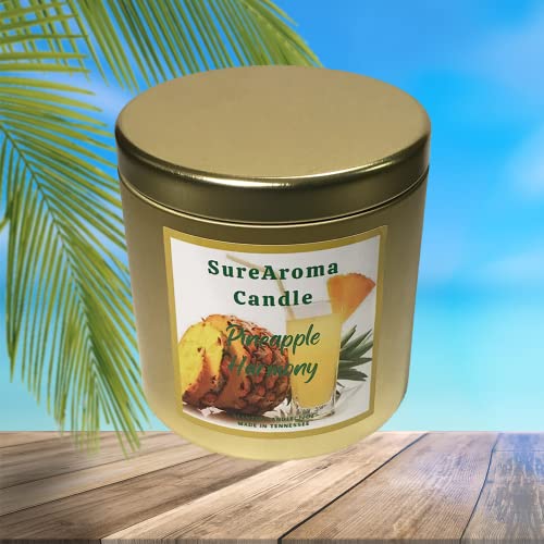 Scented Candles | 12oz Pineapple Harmony Scented Candle | SureAroma Candle