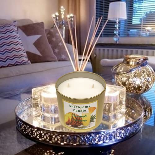 Scented Candles | 12oz Pineapple Harmony Scented Candle | SureAroma Candle