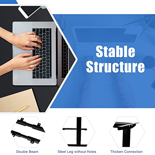 Tangkula Large L Shaped Dual Motor Standing Desk, 72” Electric Height Adjustable Stand Up Desk with 3 Memory Positions, Cable Tray, Hook, Sit Stand Home Office Desk, Corner Standing Desk