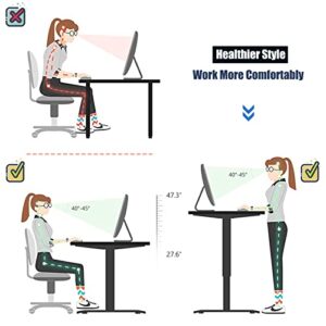 Tangkula Large L Shaped Dual Motor Standing Desk, 72” Electric Height Adjustable Stand Up Desk with 3 Memory Positions, Cable Tray, Hook, Sit Stand Home Office Desk, Corner Standing Desk