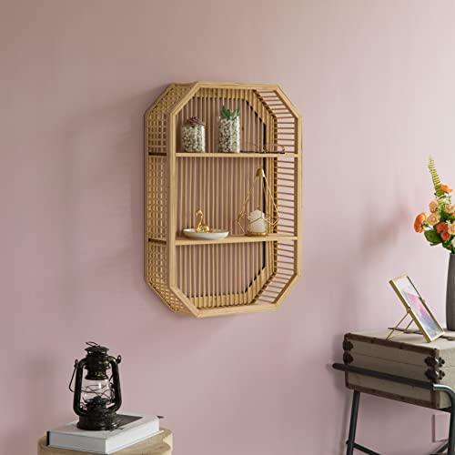 Vintiquewise Decorative Rectangle Display Shelf with 2 Shelves for The Dining Room, Living Room, or Office.