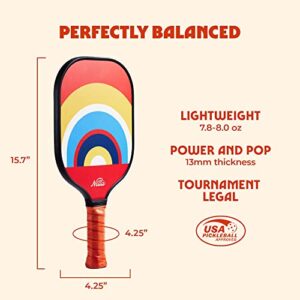 Nettie Pickleball Co - Pickleball Paddle Set of 2 | Double Pack | Lightweight Honeycomb Core | Includes 2 Pickleball Balls & 2 Sweatbands | Premium Material (Ashbury and Ashbury)