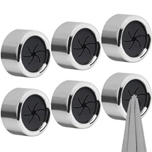 6 towel holders towel hooks round chrome easy installation wall mount for kitchen bathroom cabinet garage hand dish shower outdoor towel no drilling