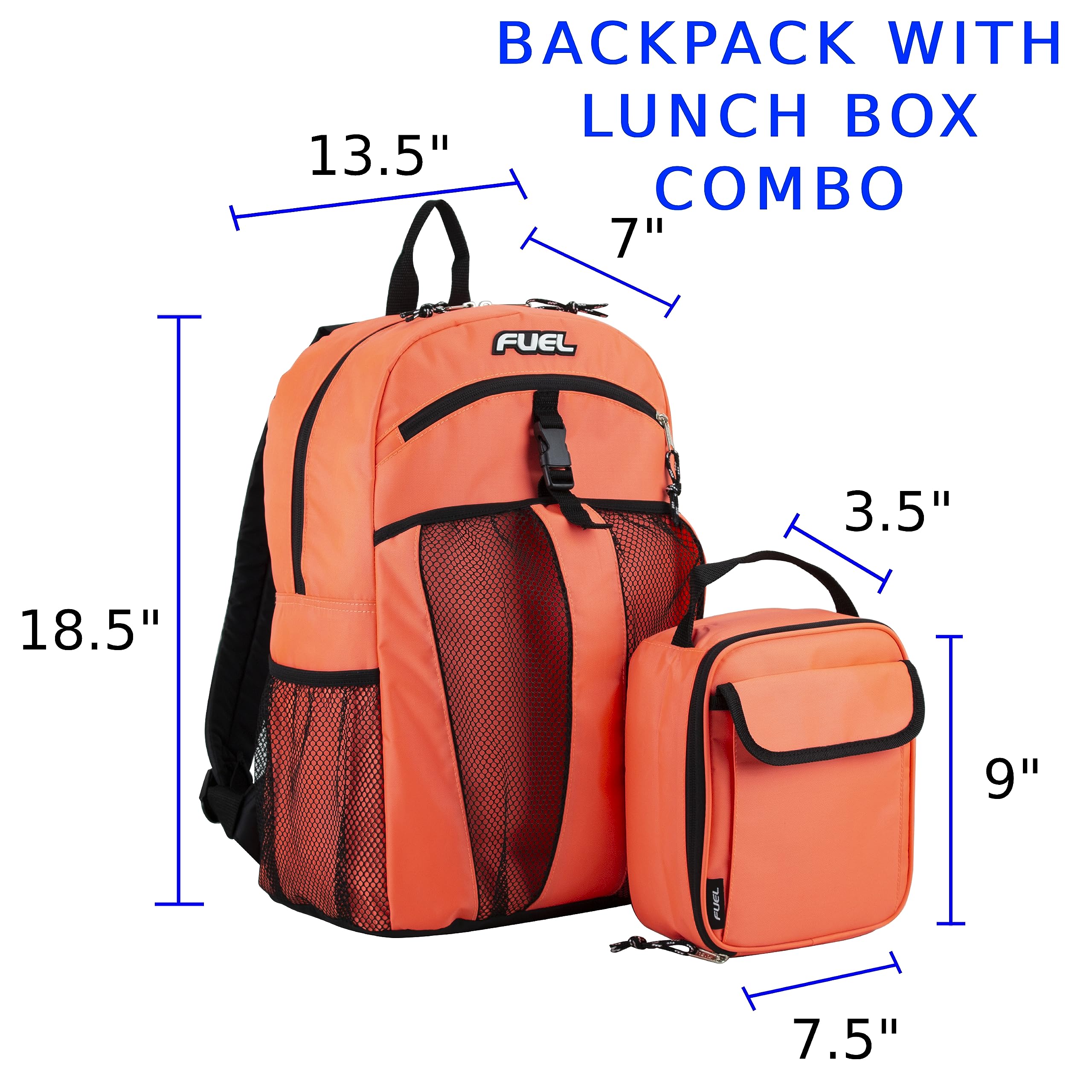 FUEL Backpack & Lunch Bag Bundle, Coral Sizzle