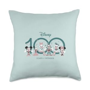 disney 100 years of wonder mickey & pals muted cute d100 throw pillow, 18x18, multicolor
