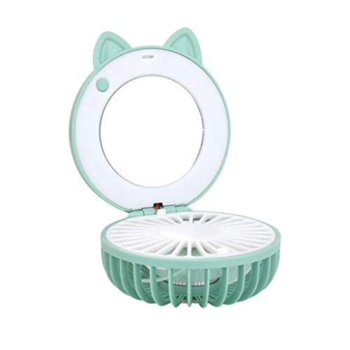 HOUKAI USB Charging Fan Electric silent Makeup Mirror USB Charging Fan Mini Fan Folding Fan for Home (Color : D)