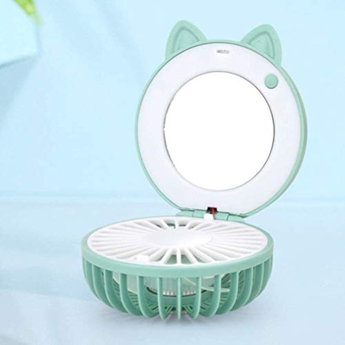 HOUKAI USB Charging Fan Electric silent Makeup Mirror USB Charging Fan Mini Fan Folding Fan for Home (Color : D)