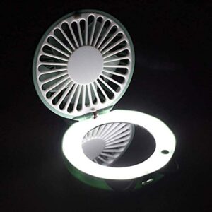 HOUKAI USB Charging Fan Electric silent Makeup Mirror USB Charging Fan Mini Fan Folding Fan for Home (Color : D)