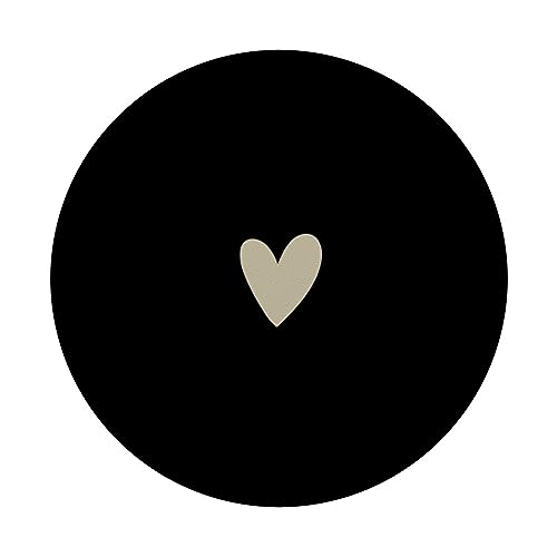 Beige Black Minimalist Heart PopSockets Standard PopGrip