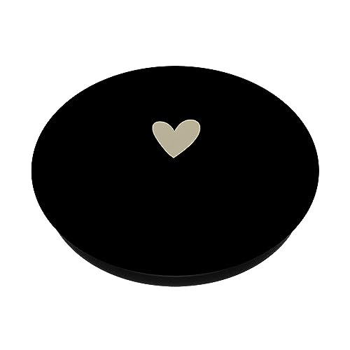 Beige Black Minimalist Heart PopSockets Standard PopGrip