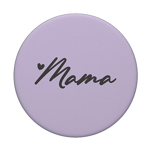 Gray Light Pastel Purple Heart Mama PopSockets Standard PopGrip