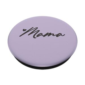 Gray Light Pastel Purple Heart Mama PopSockets Standard PopGrip