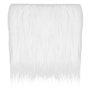 Lusofie Faux Fur Fabric 20×20 Inches White Fur Fabric Plush White Faux Fur Fabric Square Patch for Crafts Gnomes Costume Camera Floor Decoration Mats