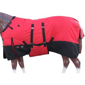 hilason 600d winter waterproof poly horse blanket belly wrap red | horse sheet | horse turnout sheet | horse sheets for winter | waterproof turnout sheets for horses