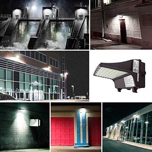 LED Full Cut-Off Wall Pack Light 120W/100W/80W/60W Selectable, 13500LM 5000K LED Outdoor Wall Light, IP65 Waterproof 120-277V AC for Parking Lot, Warehouse DLC & ETL Listed