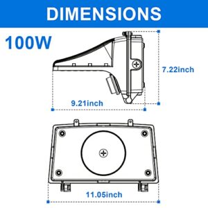 LED Full Cut-Off Wall Pack Light 120W/100W/80W/60W Selectable, 13500LM 5000K LED Outdoor Wall Light, IP65 Waterproof 120-277V AC for Parking Lot, Warehouse DLC & ETL Listed