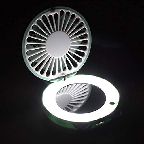 HOUKAI USB Charging Fan Electric silent Makeup Mirror USB Charging Fan Mini Fan Folding Fan for Home (Color : E)