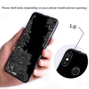 HGJTF Phone Case for Ulefone Armor X6 Pro (5.0") with 1 X Tempered Glass Screen Protector, Black Soft Silicone Anti-Drop Cover Flexible TPU Bumper Protective Case for Ulefone Armor X6 Pro - WM108