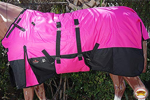 HILASON 600D Winter Waterproof Poly Horse Blanket Belly Wrap Pink | Horse Blanket | Horse Turnout Blanket | Horse Blankets for Winter | Waterproof Turnout Blankets for Horses | Blankets for Horses