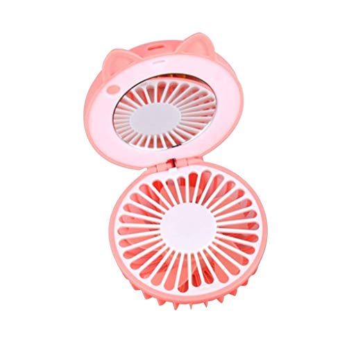 HOUKAI USB Charging Fan Electric silent Makeup Mirror USB Charging Fan Mini Fan Folding Fan for Home (Color : D)