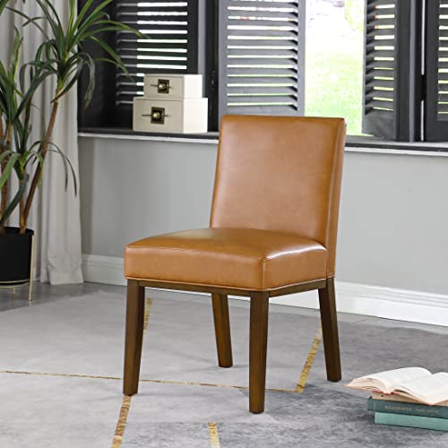 HomePop Kolbe Dining Chair - Carmel Faux Leather (Single Pack)