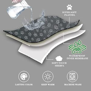 Qeils Dog Blankets for Small Dogs - Waterproof Cat Blanket Washable - Sherpa Fleece Puppy Blanket, Soft Plush Reversible Throw Protector for Bed Couch Car Sofa, 30"X40", Dark Grey