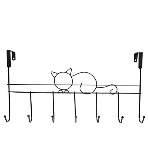 Cabilock Organizer Scarf for Glass Free Rack Back with Coat Hook Coats Duty Hanger Decorative Cat Clothing Metal Hooks Black Bathroom Bath Hats Office Key Iron Kitchen Bag Towel Holders