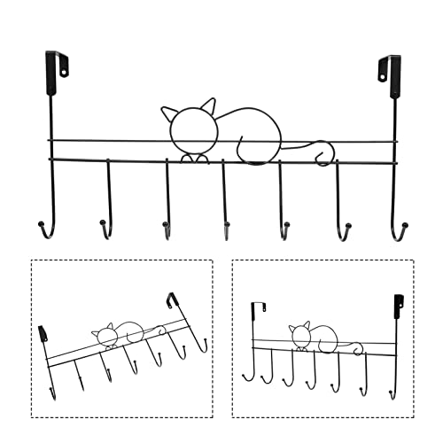 Cabilock Organizer Scarf for Glass Free Rack Back with Coat Hook Coats Duty Hanger Decorative Cat Clothing Metal Hooks Black Bathroom Bath Hats Office Key Iron Kitchen Bag Towel Holders