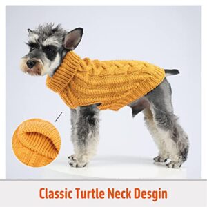 Dog Sweater Turtleneck Classic Cable Knitted Warm Pet Sweater for Fall Winter