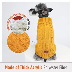 Dog Sweater Turtleneck Classic Cable Knitted Warm Pet Sweater for Fall Winter