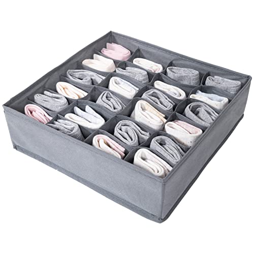 FAMALAHEE 6 Set Underwear Organizer Bra Ties Sock Drawer Divider Panty Belts Clothes Scarves Clothing Foldable Storage Organizer for Bedroom (Grey)