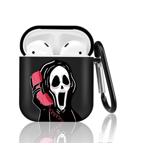 JoySolar for Airpods 1/2 Case Cute Cartoon Cool Kawaii Silicone Skull Cases for Apple Airpod Air Pods 2&1 Cover Unique Funy Fashion Design Characters Soft IMD Shell for Girls Boys Girly (Skeleton)