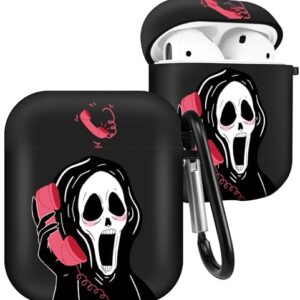 JoySolar for Airpods 1/2 Case Cute Cartoon Cool Kawaii Silicone Skull Cases for Apple Airpod Air Pods 2&1 Cover Unique Funy Fashion Design Characters Soft IMD Shell for Girls Boys Girly (Skeleton)