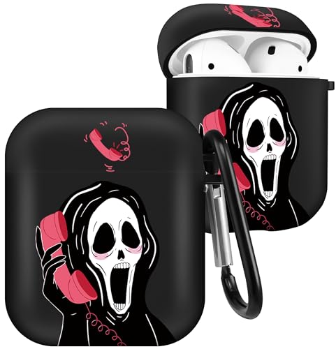 JoySolar for Airpods 1/2 Case Cute Cartoon Cool Kawaii Silicone Skull Cases for Apple Airpod Air Pods 2&1 Cover Unique Funy Fashion Design Characters Soft IMD Shell for Girls Boys Girly (Skeleton)