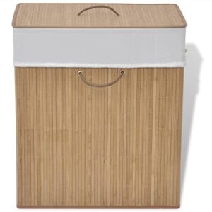 famirosa rectangular bamboo laundry bin with lid and a removable fabric liner, washing clothes basket storage bin with handle, suitable for bedroom, bathroom, laundry, 15.7"x11.8"x23.6" natural